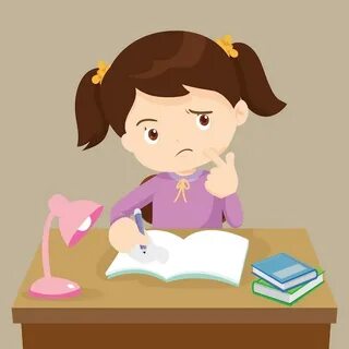 Девочка делает задачу