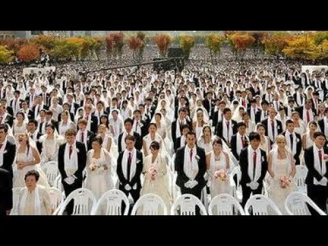 Церковь объединения муниты. Церемония бракосочетания мунитов. Церковь объединения муниты. Муниты секта. Мун корея секта.