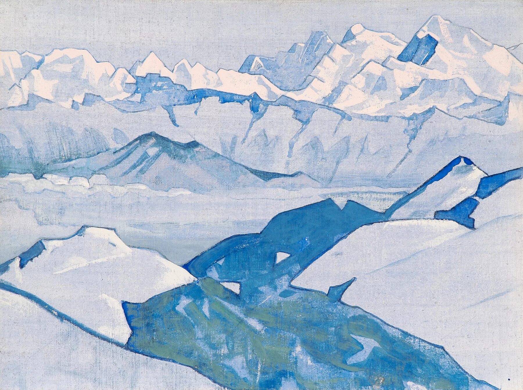 Гималаи картины. Картины Рериха Гималаи Эверест.