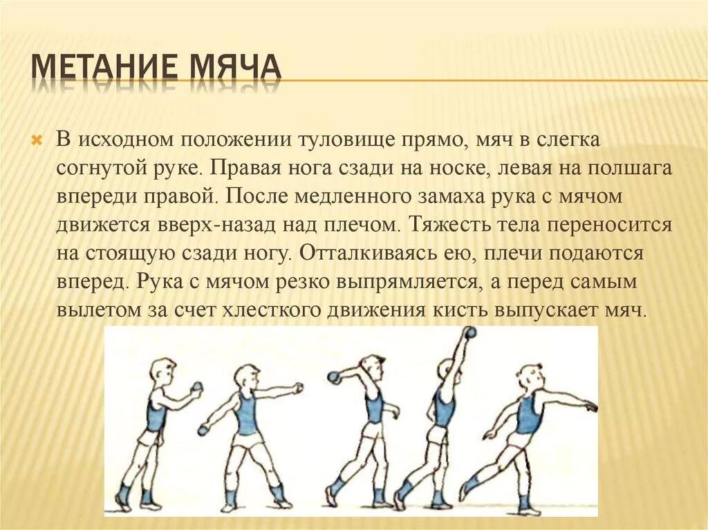 Каким способом не выполняется метание малого мяча. Техника метания мяча в цель и на дальность. Техника метания теннисного мяча на дальность с места. Метание мяча на дальность техника выполнения кратко. Опишите технику метания мяча в цель и на дальность.