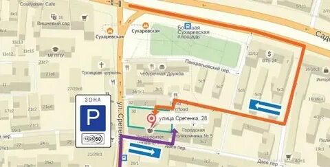 Сретенка 28 на карте