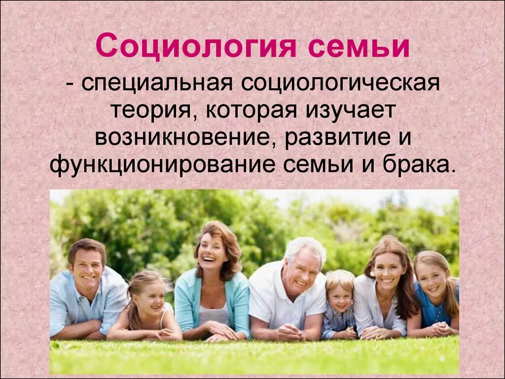 Социология семьи. Социологическое понятие семьи. Социологи семьи и брака. Социологические теории семьи.