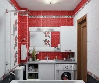 Плитка красные цветы
