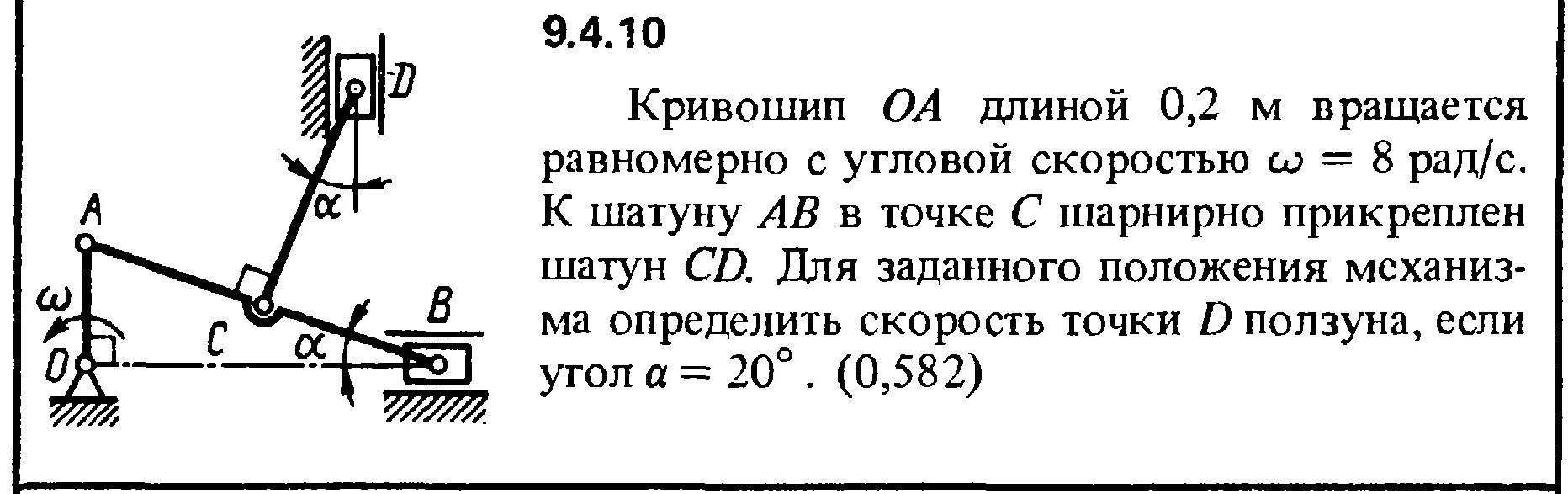 Равномерно по всей длине. КРИВОШИП вращается с угловой. КРИВОШИП ОА вращается с угловой скоростью. КРИВОШИП OA С угловой скоростью. 1/С – угловая скорость кривошипа.