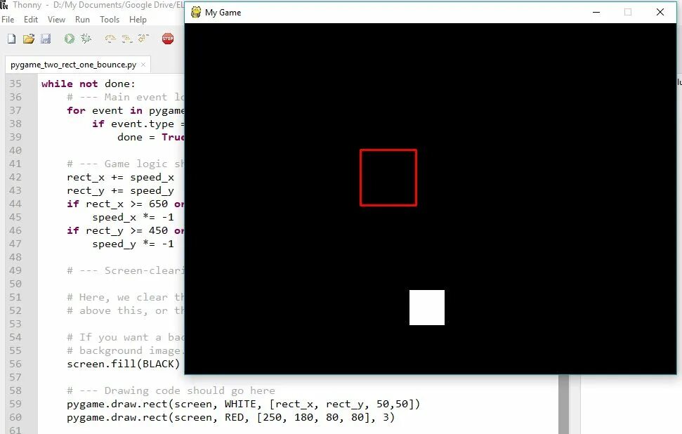 Pygame события. Прямоугольник Pygame. Pygame.draw.Rect(Screen,(255,255,255),(10,10,50,100)). Pygame координаты. Как нарисовать квадрат в Pygame.