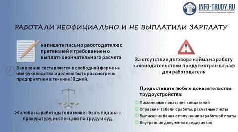 Работал неофициально не выплатили зарплату