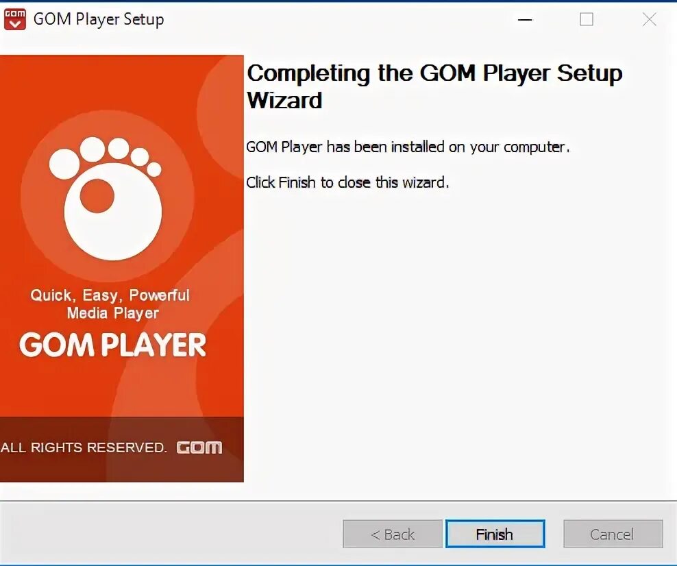 Setting up player. Gom player.