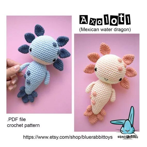 Amigurumi Axolotl Pattern/ Crochet Pattern/ Amigurumi Pattern/ Axolotl Pattern/ 