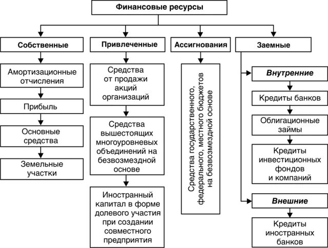 Денежные средства привлеченные собственные. Заемные источники финансовых ресурсов предприятия. Источники финансовых ресурсов предприятия схема. Ресурсы предприятия схема. Собственные и заемные финансовые ресурсы.