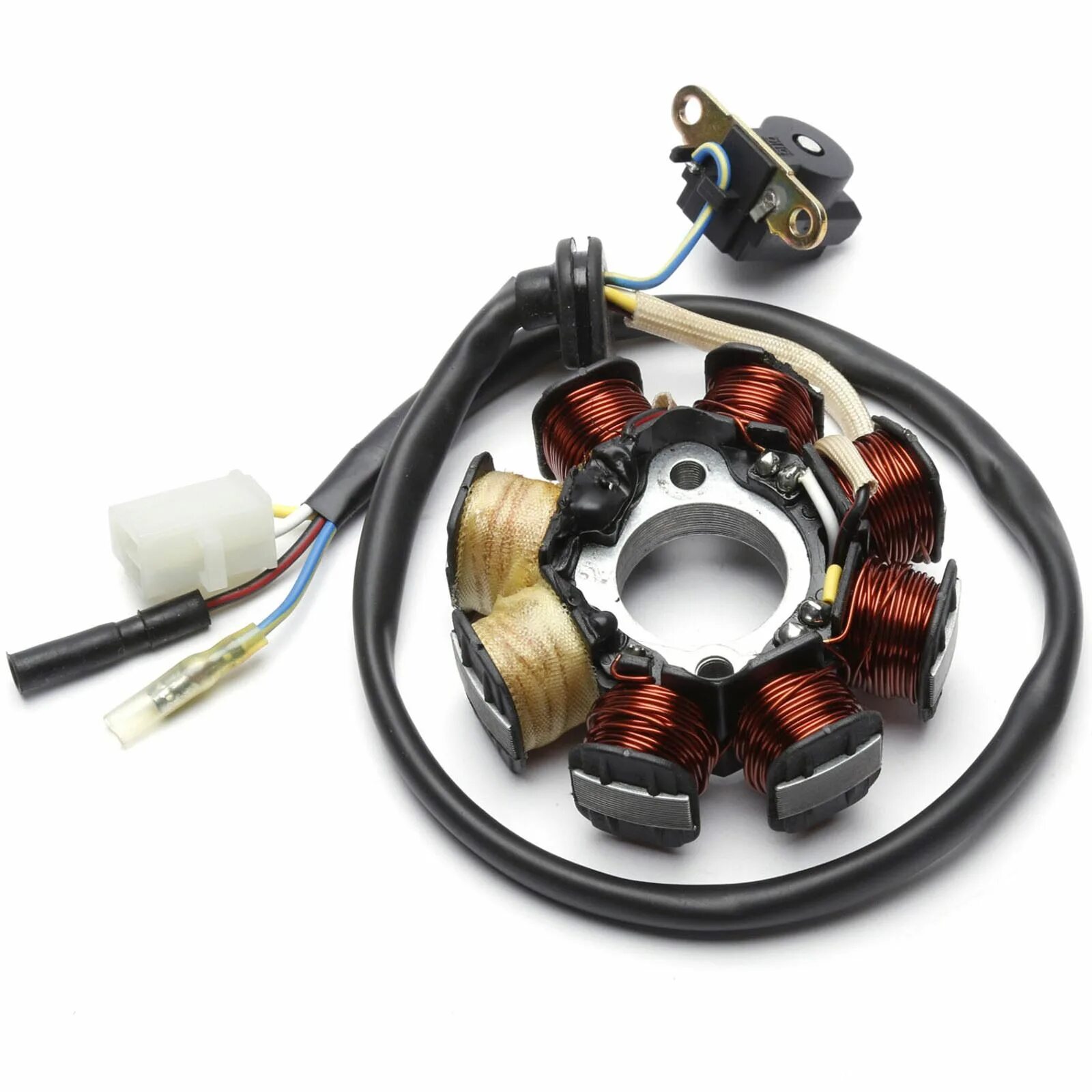 Мотороллер генератор. Зажигание ява 634 12 вольт. Генератор скутера 4т 139qmb. Генератор скутера 139qmb. Статор генератора 139qmb 8 катушек.