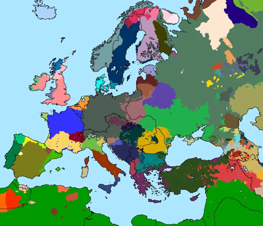 Europe is bordered towards the