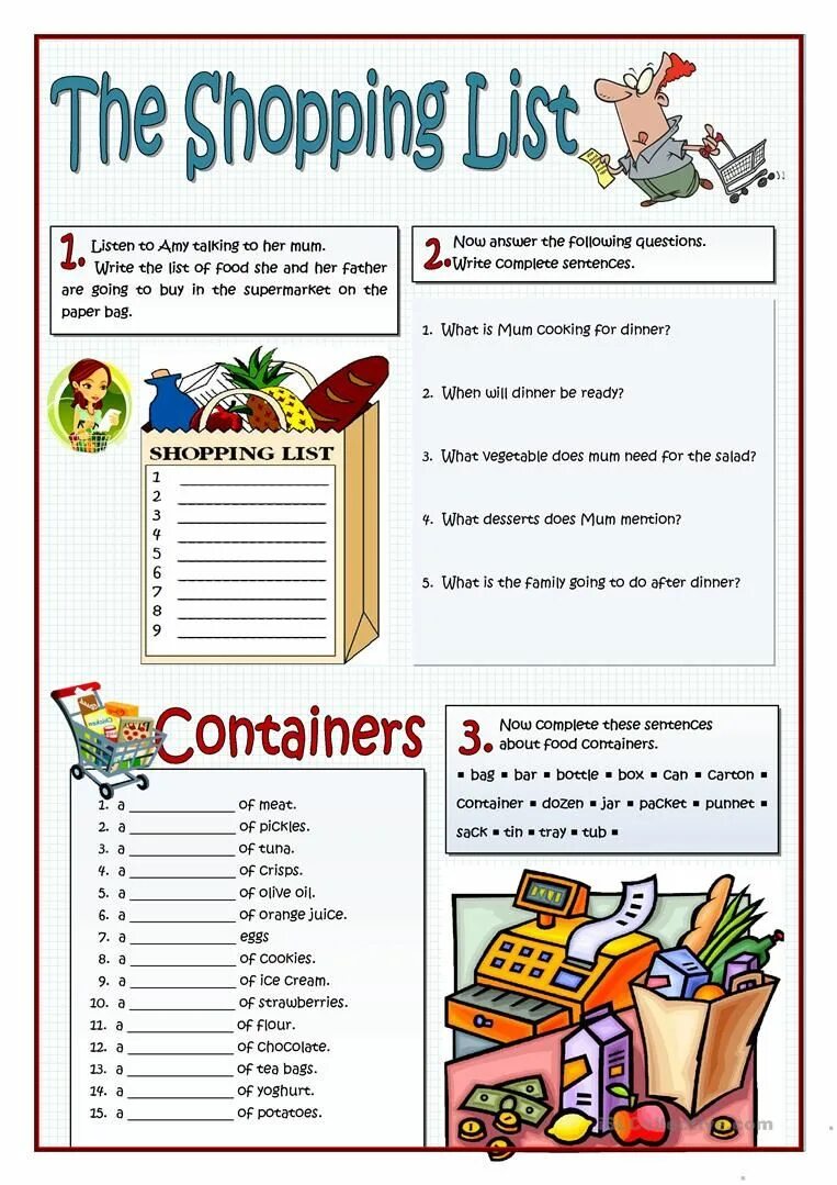 Shopping list. Магазины Worksheets. Шоппинг лист на англ. Shopping задания по английскому. Контрольная работа shopping