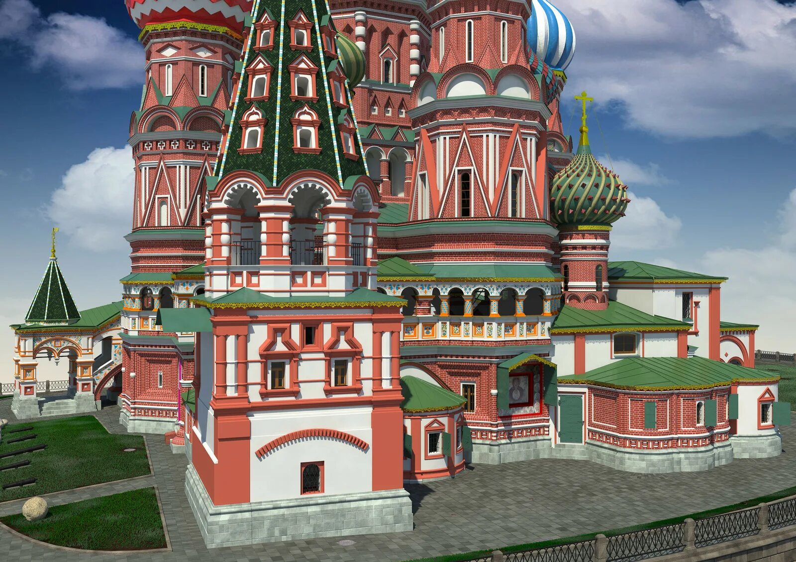 Храм Покрова на рву в Москве. Восточный фасад храма Покрова на рву. Церковь на рву