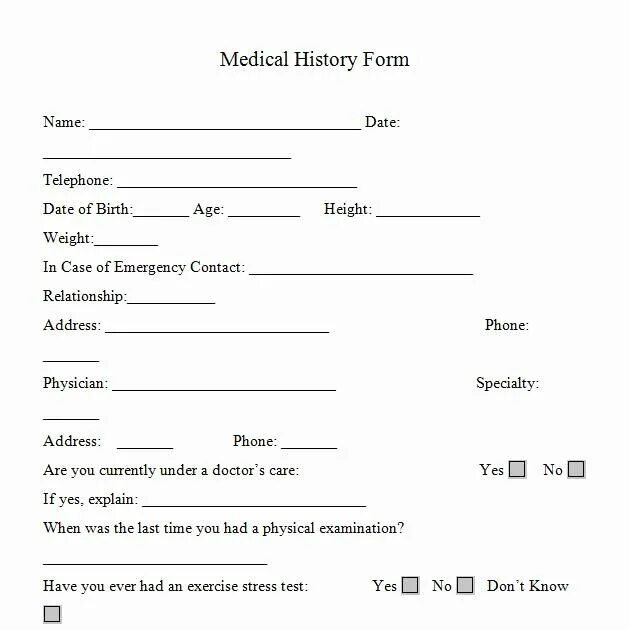 Other form. Medical history. medical form. form. personal medical history.