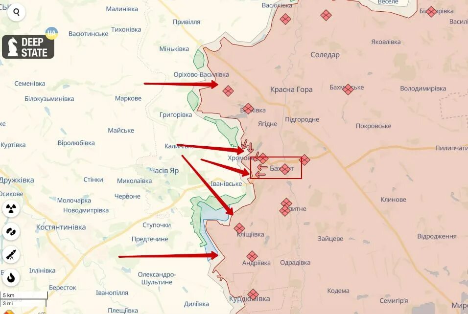 Кривой Рог на карте боевых действий. Бахмут сейчас карта боевых действий. Сегодняшняя карта боевых действий. Карта наступления ВСУ. Клещеевка направление