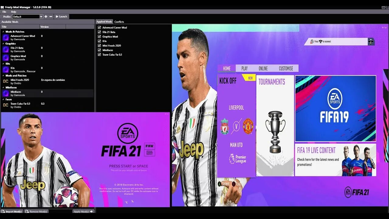 Frosty manager fifa 19. Frosty Mod Manager FIFA 19 1.0.5.3. Frosty Mod. Установка форм через Frosty Manager FIFA 19. Frosty Mod Manager.