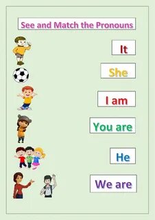 Matching Pronouns interactive worksheet Nouns and pronouns, English.