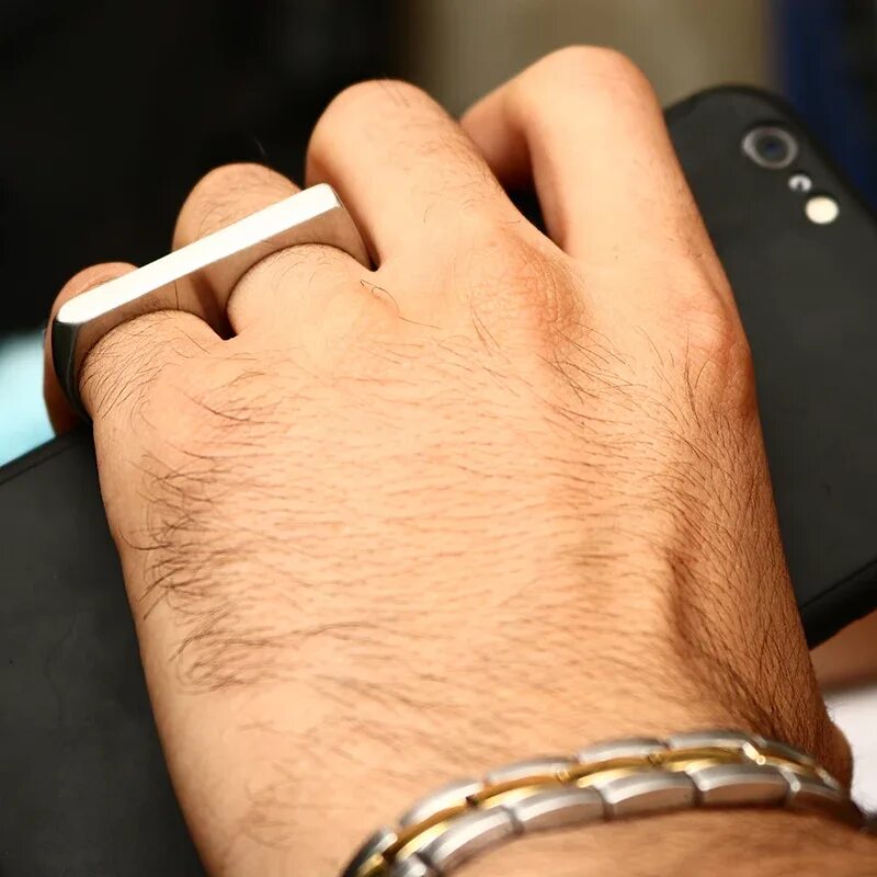 Sound Wave Band Ring for Men