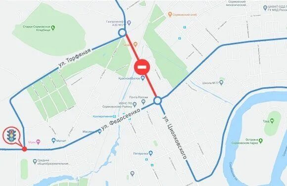 Как проехать 1 мая. Трамвайные пути на улице циолковского. схема движения на циолковского нижний. развязка на ул циолковского в нижнем новгороде на карте. перекрытия в нижнем новгороде 9 мая схема движения.