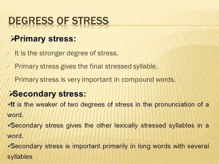 Stress английский