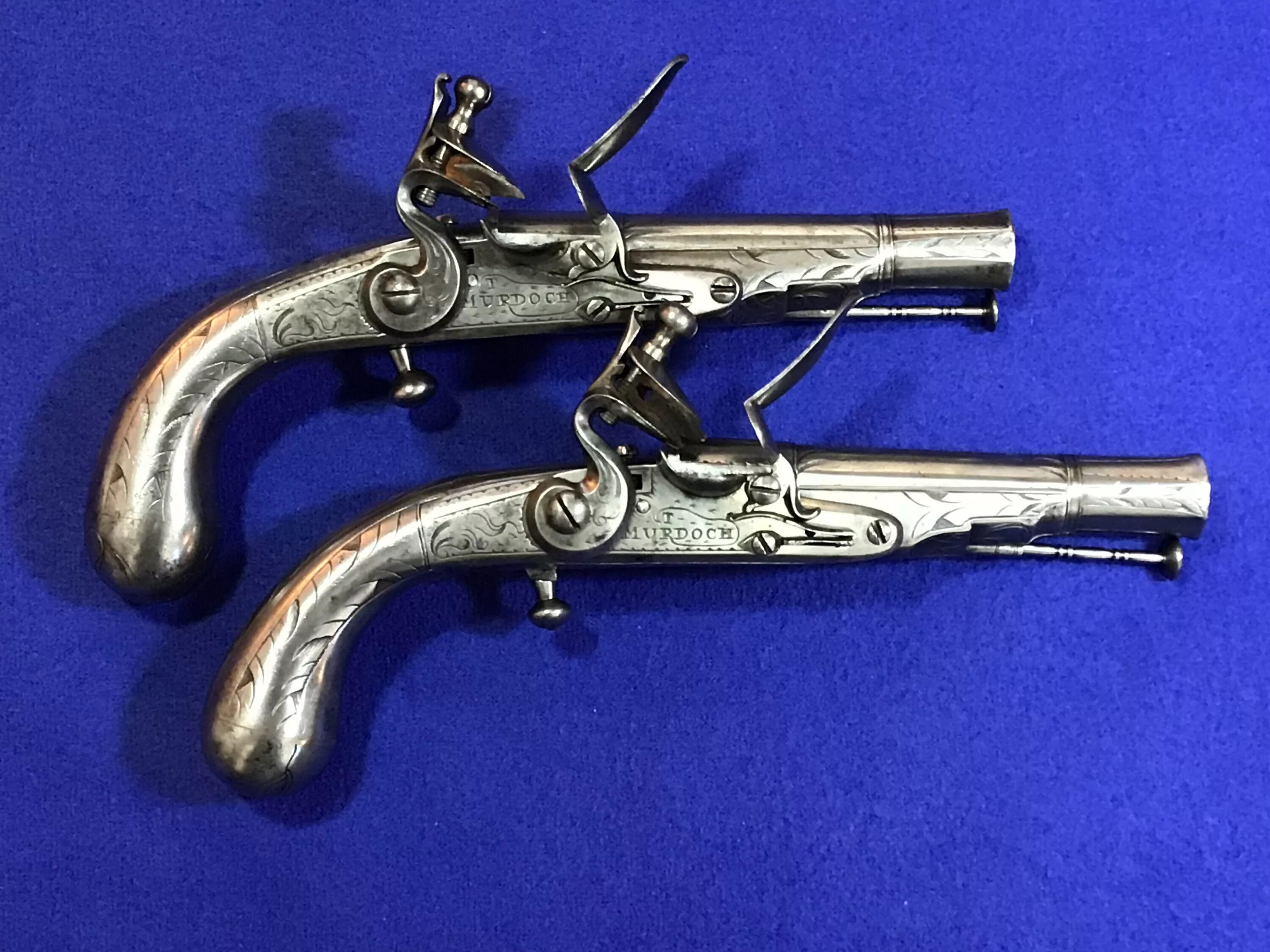 Кремневое ружье 18 века. 19th Century Flintlock Pistol. Оружие пиратов 17 века огнестрельное.