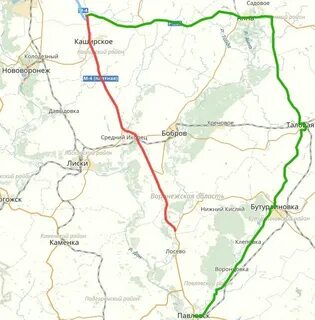 М4 воронежская область на карте