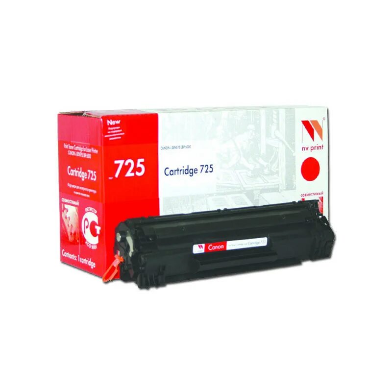 Картридж 725 совместимый. Canon cartridge 725. картридж canon cartridge 725. canon lbp6000b картридж. nv print 725 для canon.