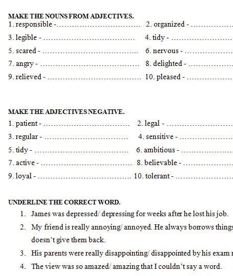 Make negative adjectives. Make Nouns negative. Word Groups underline the Word that is different. Adjective responsible. Make adjectives negative