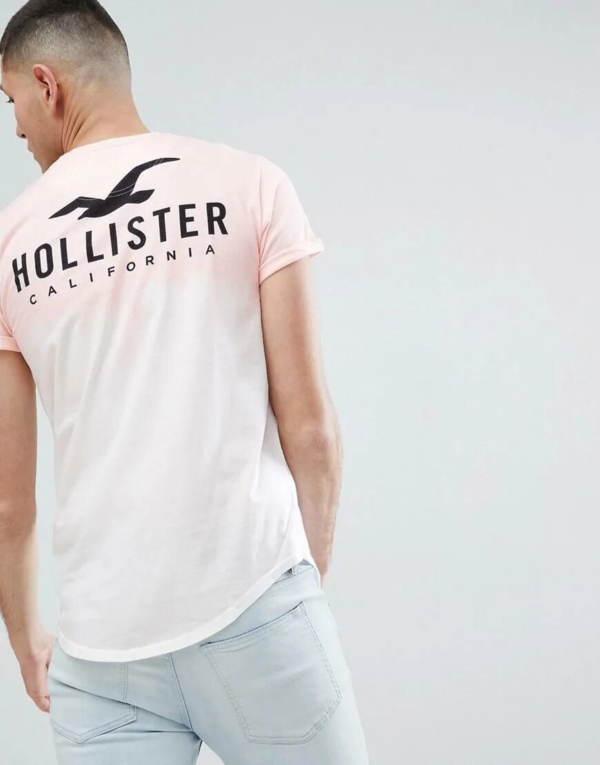 Футболка Hollister омбре. Hollister футболка мужская. Hollister розовая футболка. Hollister футболка с эффектом омбре.