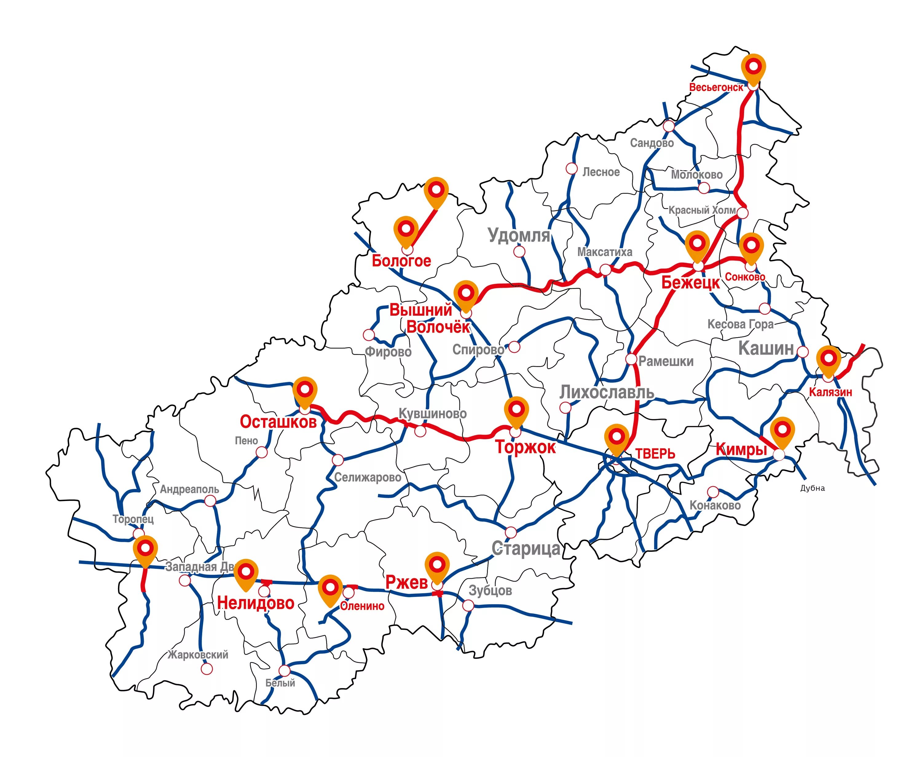 Карта автомобильных дорог Тверской области. Карта дорог Тверской области автомобильных дорог. Автомобильная карта Тверской области. Карта Тверской области с дорогами.