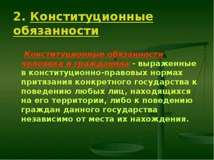 Конституционная обязанность человека вести достойный образ жизни