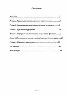 Терроризм курсовая
