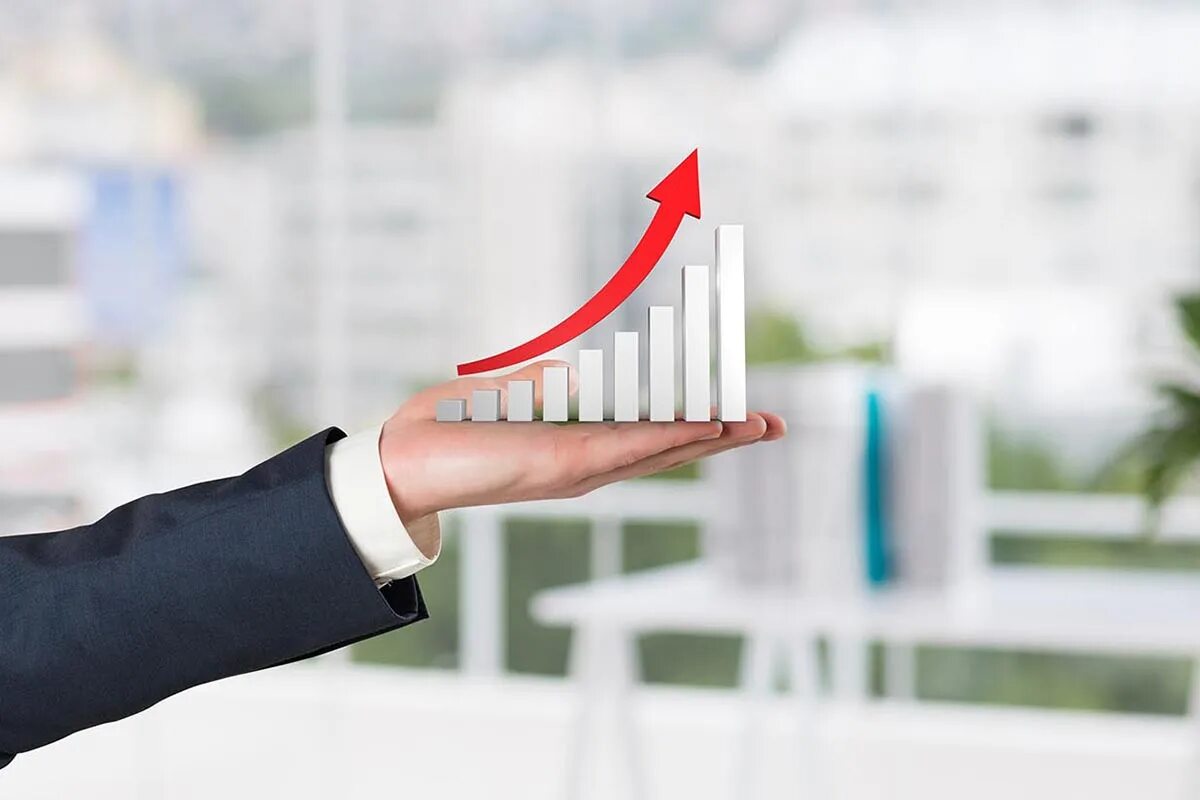 рост продаж предприятия. рост продаж предприятия. динамика роста товарооборота. статистика на прозрачном фоне. график роста продаж.