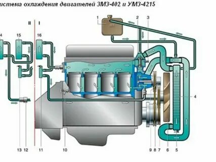Схема охлаждения газель 406