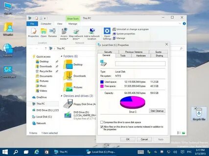 Windows дисковое пространство