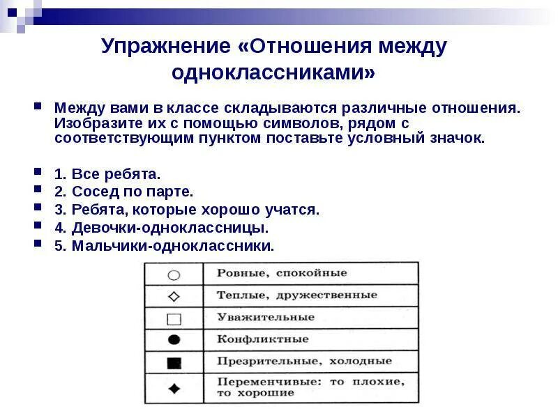 Отношения с одноклассниками какие