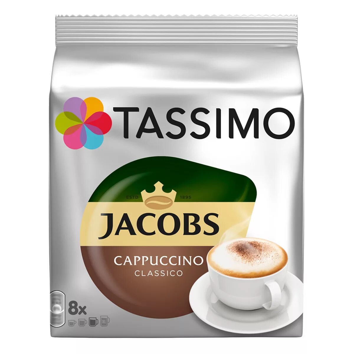 Купить кофе в капсулах для кофемашины. Tassimo Jacobs Cappuccino 8 шт. Jacobs Tassimo капсулы. Jacobs Tassimo капсулы капучино. Капсулы для кофемашины Jacobs Tassimo.