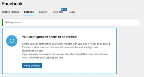 Verify settings
