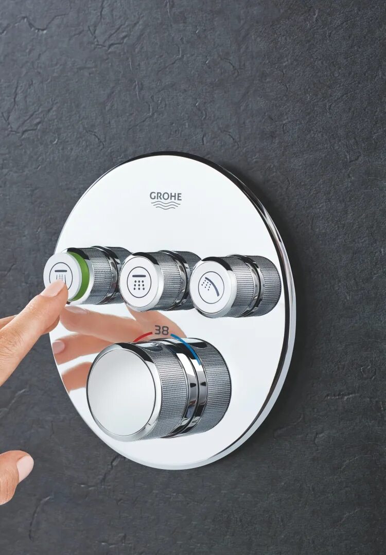 Grohe Grohtherm SMARTCONTROL. Термостат Grohe Grohtherm SMARTCONTROL, хром, 29121000. Смеситель Grohe SMARTCONTROL. Внешняя часть термостата Grohe "Grohtherm SMARTCONTROL". 29126000. Душа скрытого grohe