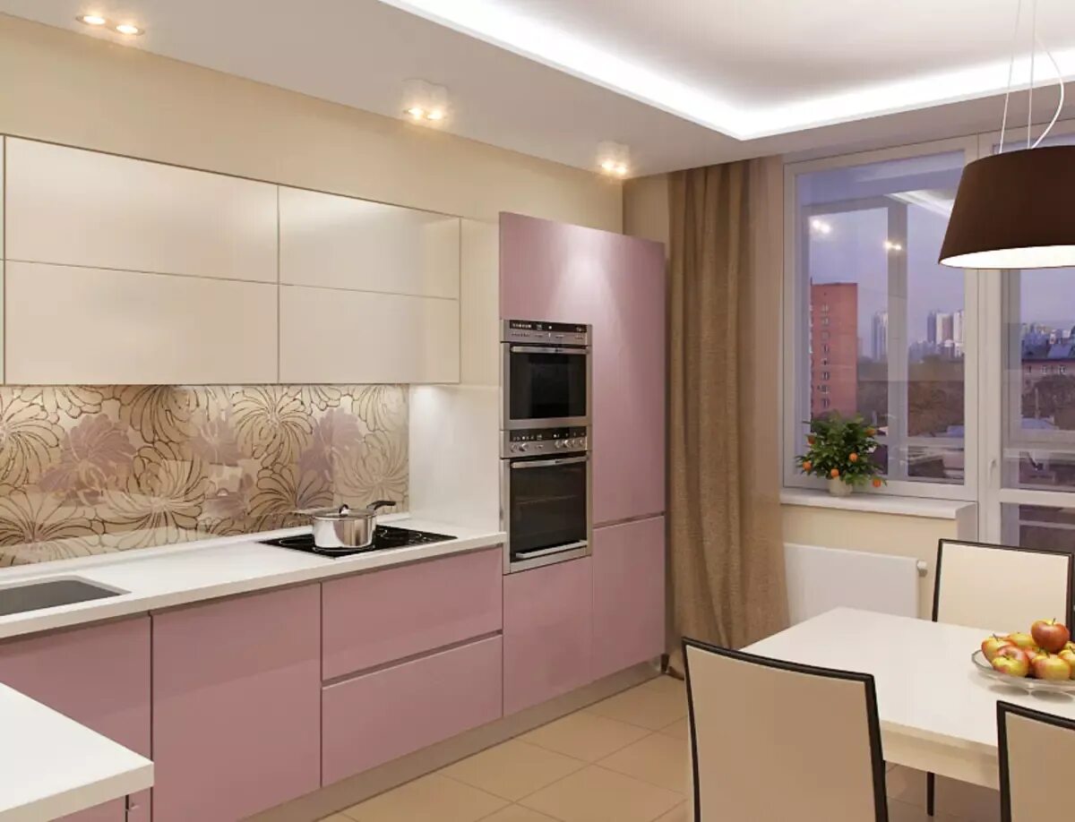 Кухня нежных цветов. Кухня в бежевом цвете. Кухня в бежево розовом цвете. Кухня в пастельных тонах. Кухонный гарнитур бежевый.