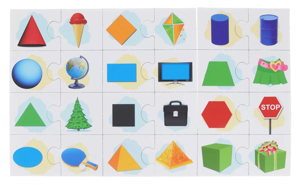 Дидактическая игра форма предметов. Предметы в форме геометрических фигур. предметы разной геометрической формы. карточки с изображением предметов разной формы. соотнесение геометрических фигур с предметами.
