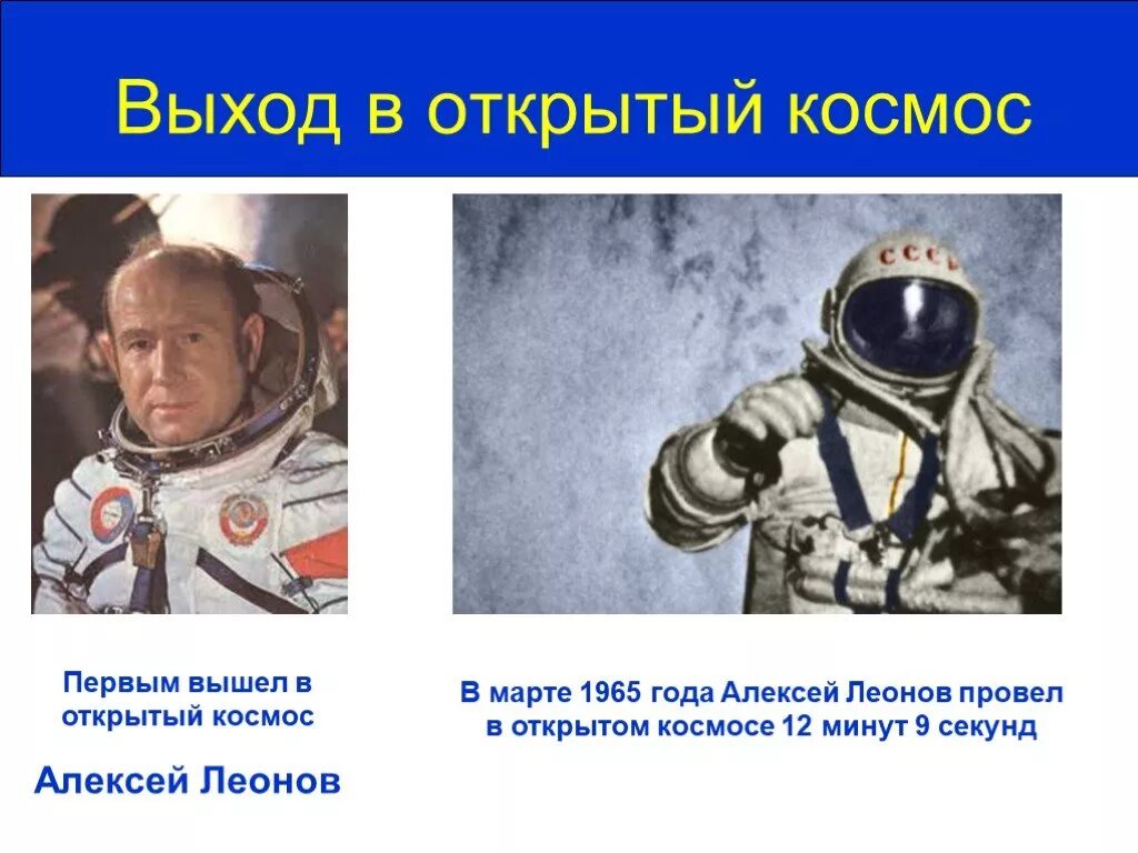 Первым вышел в открытый космос российский космонавт. Первый вышел в космос Леонов.
