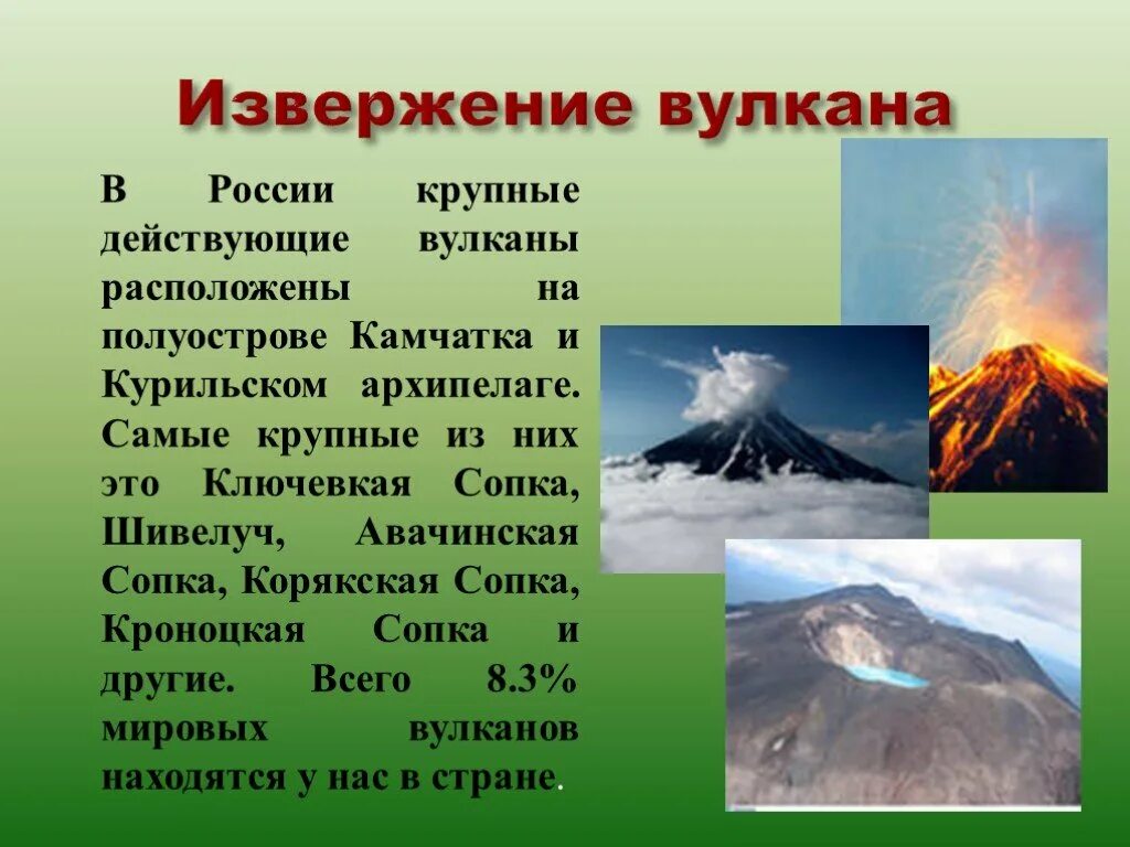 Вулканы в россии извергаются. Сообщение о вулкане. Дополнительный материал о вулканах. Вулканы доклад. Презентация по теме вулканы.