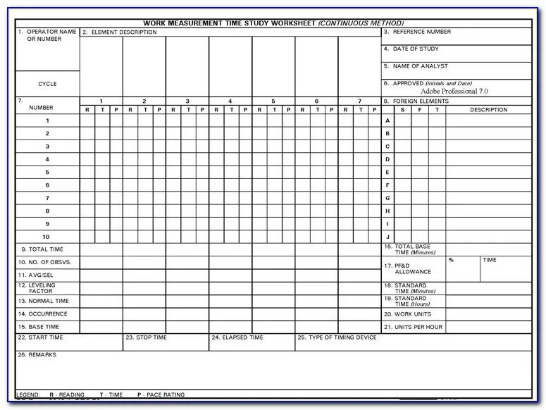 Study form. Study time. measurement form. time and motion study. measuring form.