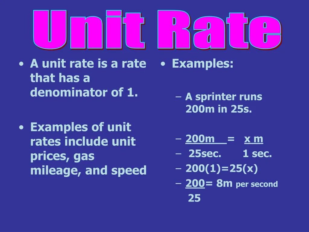 Unit rates