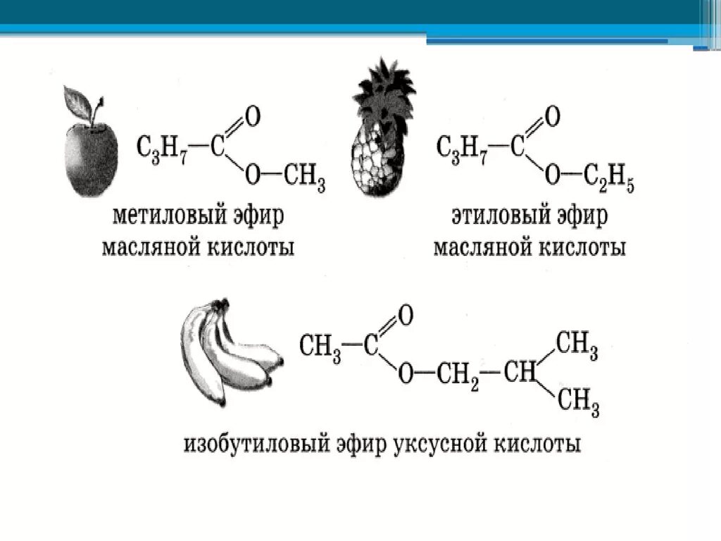 Гидролиз метилового эфира масляной кислоты. Химические свойства сложных эфиров и жиров мыла. Формула сложного эфира банана. Сложные эфиры примеры. Сложные эфиры жиры.