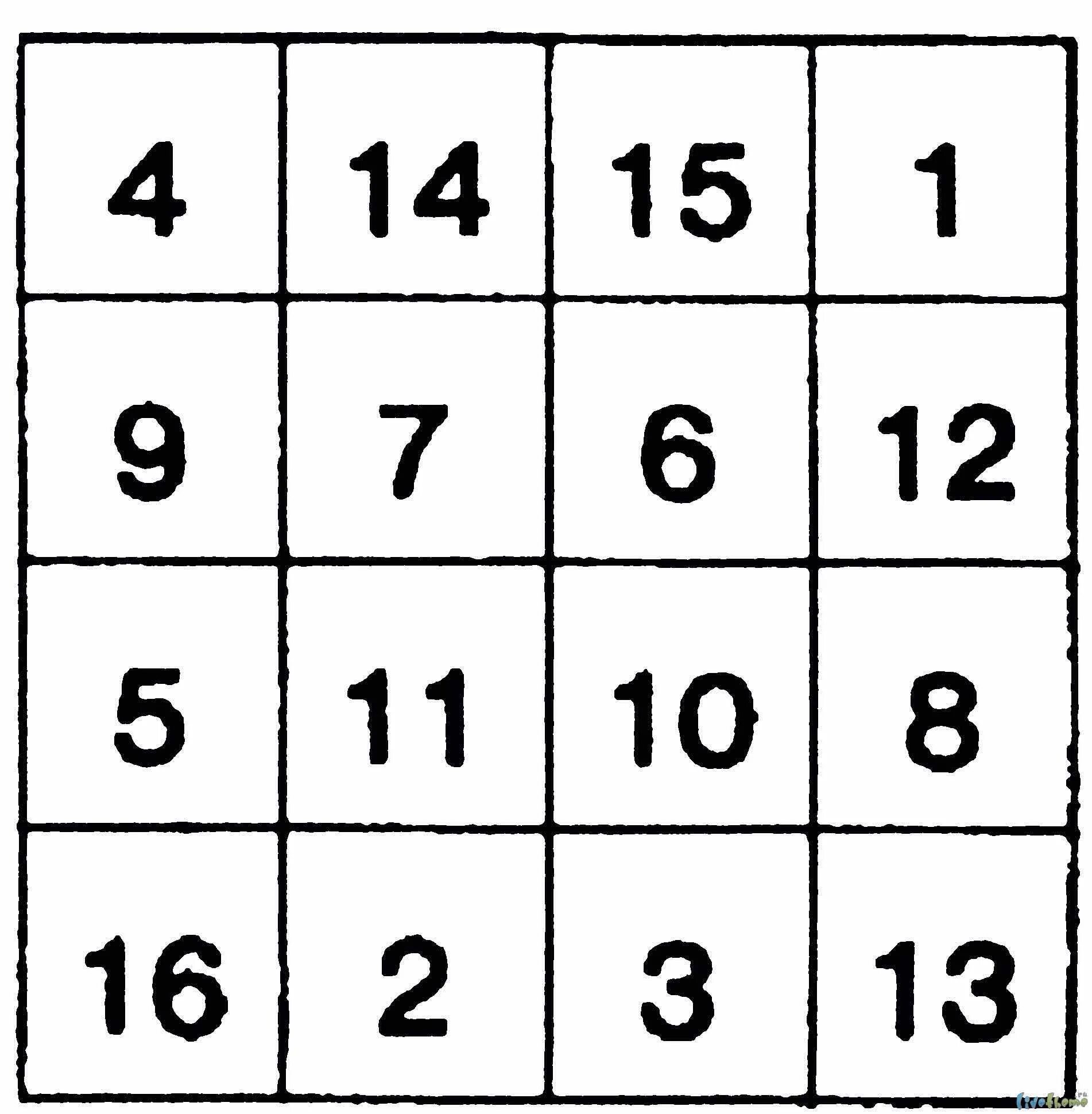 Квадраты с цифрами играть. Таблица Шульте 16 клеток. Таблица Шульте 4 на 4 для скорочтения. Таблица Шульте числа от 1 до 20. Таблица Шульте с цифрами до 20.