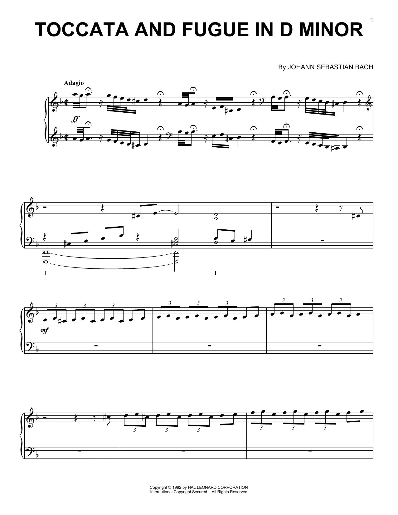 Bach fugue d minor