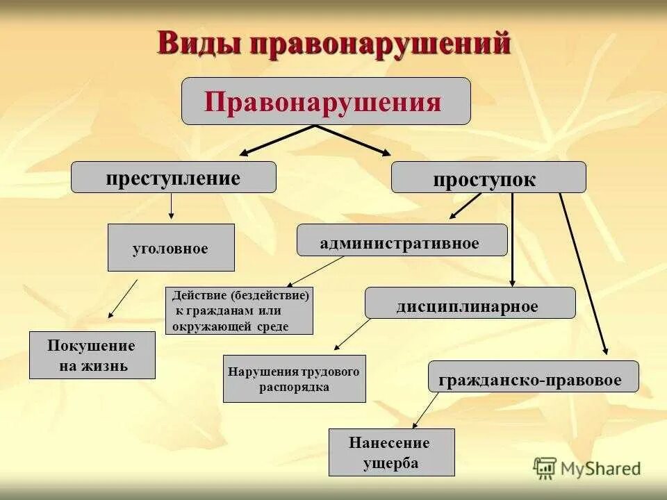 Любое правонарушение является. Какие существуют виды правонарушений. Схема правонарушения признаки правонарушения виды правонарушений. Понятие правонарушения схема. Видосы правонарушений.