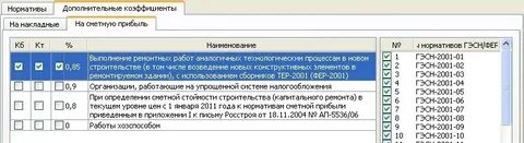 Понижающие коэффициенты к сметной прибыли